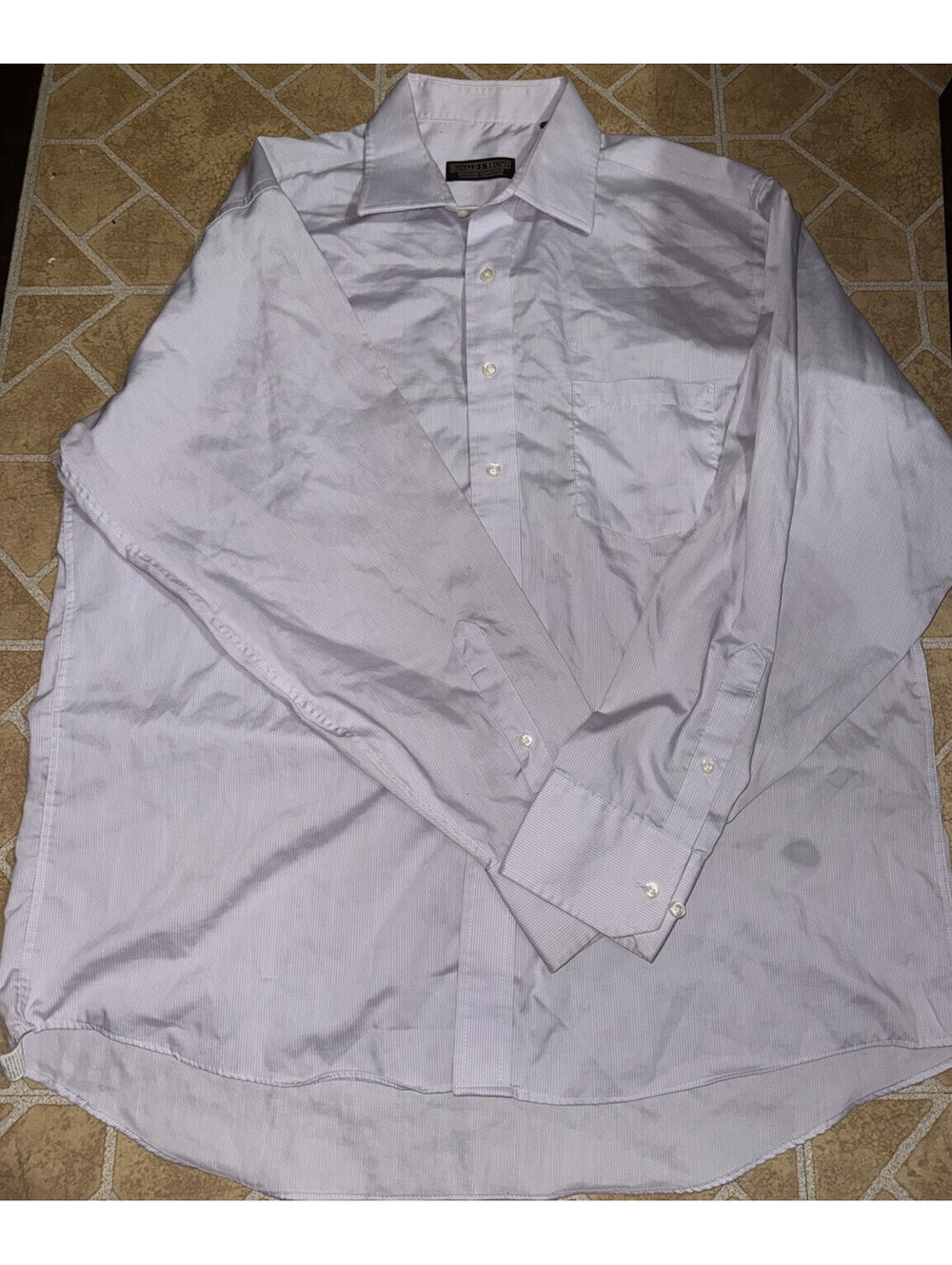 Donald Trump Signature Mens 17.5-34 Blue Dress Shirt Fair